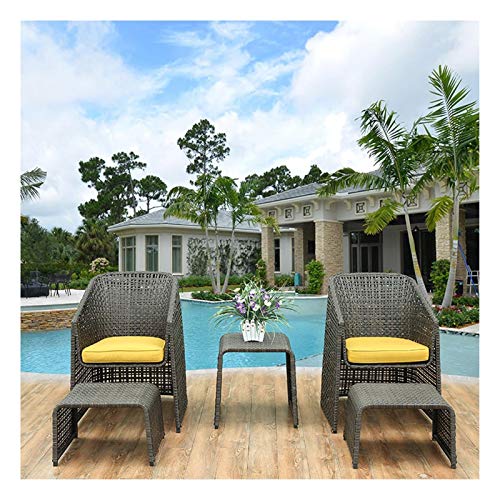 Tavolo in vimini in rattan mobili in patio e set sedia, Arredamento per esterni Mobili da giardino in rattan Set di mobili per la famiglia Arredo per la famiglia all'aperto per giardino all'aperto