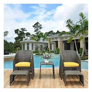 Tavolo in vimini in rattan mobili in patio e set sedia, Arredamento per esterni Mobili da giardino in rattan Set di mobili per la famiglia Arredo per la famiglia all'aperto per giardino all'aperto