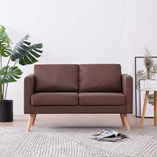 Cikonielf - Divano a 2 posti, design scandinavo, con 2 cuscini per schienale e 2 cuscini per seduta per soggiorno, 116 x 70 x 73 cm, colore: Marrone