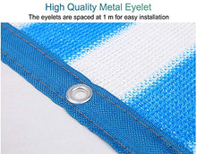 Telo Ombreggiante, Telo da Sole con Retina di Protezione Solare al 90%, Retina Resistente ai Raggi UV con Bordo nastrato e Occhielli (Blu Bianco) (Size : 2m x 4m)
