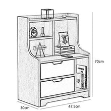Comodini Decorazione Armadietti Doppio cassetto Addensare Solidi Domestici Assemblaggio del Legno Bagno Bordo Arrotondato Solid Piedi Soggiorno Corridoio Camera 47.5X30X70cm MUMUJIN