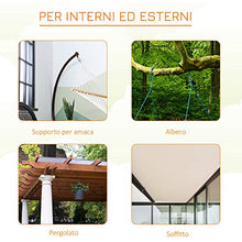 Outsunny Amaca per Bambini da Interno o Esterno, Sedia Sospesa a Sacco Portatile in Cotone Verde e Marrone, 75x55x140cm