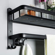 Portasciugamani 2 Layer Sospensione Wc 3 Bagno Perforato Libero Doppio Strato Semplice Bagno Nero Igienici Rack a Parete