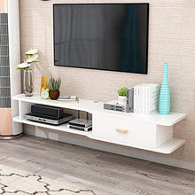 PQXOER-HO Mobile TV Parete Media Console Mobili Floating TV Console for Living Room (Colore : Bianca, Dimensione : 160x24x20cm)