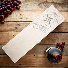 AMAVEL Confezione in Legno Porta Bottiglie di Vino con Incisione Personalizzata Nome e Data, Motivo Bussola, Scatola Regalo Originale per Compleanno o Natale