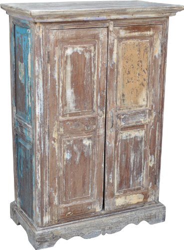 Guru-Shop Mobiletto, Mobiletto Laterale, Cassettiera, Armadio, Legno Massiccio, Vintage Look, Chabby Chic - Modello 27, Marrone, 130x90x45 cm, Armadi Armadi Armadi