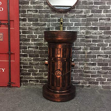ZTGL Mobili da Bagno Rotondi per Lavabo, Set di Mobili da Bagno Autoportante, Vanità Artistica in Ferro,Rosso,Without Mirror