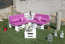Palets Talavera SL Set 1 x divano pallet 12 Ocm x 80 cm, 1 x tavolo 80 x 50 cm, levigato e spazzolato, per interni ed esterni, colore naturale