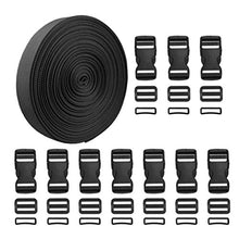 ASFD Fascette per Bagagli in Nylon con Fibbia Set Cinghie con Nastro Adesivo Fibbia Staccabile Nera
