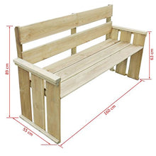 Lingjiushopping Panchina da Giardino in Legno di Pino Impregnato 160x55x89 cm Dimensioni: 160 x 55 x 89 cm (L x P x A) Panchine da Esterno