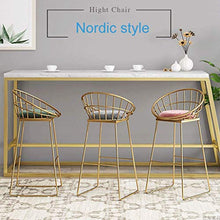 LLT Pratico Sgabello da bar Sgabelli Cucina Colazione Sedia | Cornice moderna del contatore colazione Sgabello in metallo e molle dell'ammortizzatore | Pub alta Dining Chair Sgabelli,Rosa,65 cm