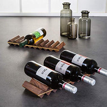 MFLASMF Portabottiglie per Vino da Tavolo da Cucina, Design modulare, espositore da appoggio impilabile da appoggio, portabottiglie, Porta 3 Bottiglie, Attacco in Legno, Noce Nera e Ottone