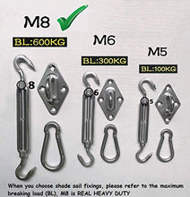 Kit di Fissaggio e Installazione 10PCS Heavy Duty Kit Fissaggio Tenda a Vela, Kit Fissaggio per Vela da Sole, Kit Fissaggio per Vela da Giardino per Triangolo Rettangolo, Tenda Parasole di Fissaggio