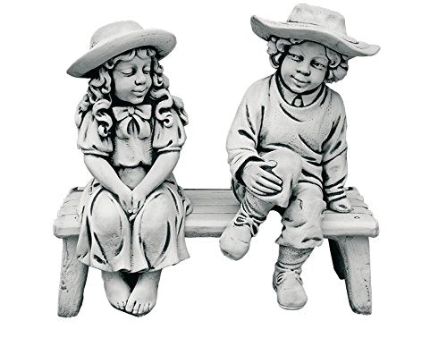 CATART - Statuetta Decorativa con Bambini in Pietra per Il Giardino Esterno, 80 x 80 cm