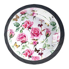 Rose e farfalle 4 PCS Pomelli per Porta, Pomolo per Mobile, Pomelli per Mobili con Viti, Maniglia per Armadietto, Pomelli per Porta, Pomelli per Cassetti per Porta, Armadio, Cassetto e Credenza