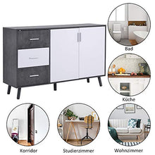Q-HL Comodino Armadio di Stoccaggio Credenza Armadio Multiuso per Soggiorno, Camera da Letto, Corridoio Bianco E Grigio