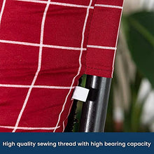 Goodquan Cuscino per sedia a sdraio in morbido cotone per esterni, schienale alto, comodo cuscino per schienale, antiscivolo, lavabile, facile da pulire (plaid rosso), 48 x 155 cm