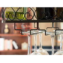 Portavini Portabottiglie in Metallo A Soffitto, Regolabile in Altezza, Portabottiglie in Ferro Multifunzionale, Portabottiglie, Adatto per Ristoranti, KTV, Bar, Nero