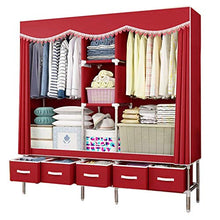 JFFFFWI Armadio Guardaroba di assemblaggio Panno Panno Oxford 195 * 45 * 170cm Armadio Semplice (Colore: C)