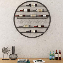 ZHTY Portabottiglie Portabottiglie Rotondo Metallo Ferro | Porta Bicchiere da Vino/Calice/Calice da Appendere Capovolto Montato a Parete | Decorazione da Parete Perfetta per Il Bar della Cucina
