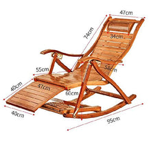 Reclinabile in bambù Pieghevole Sedia A Dondolo per Esterno Lettino da Spiaggia Cuscinetti di Seduta Design Ergonomico per Il Giardino Camera da Letto, Regali per I Genitori