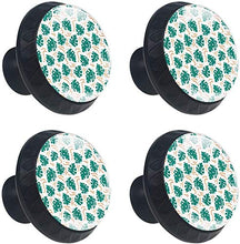 Monstera lascia il modello verde Pomelli per Porta Set di 4 Pomelli per Mobili Manopole per Cassetti Cucina Armadio Vetro
