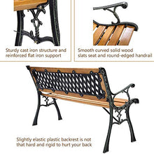 Panche per esterno Panchine da giardino in metallo, Home Balcone Portico Terrazza Sgabello Sedile Sedia Panchina per decorare il prato Parco, Mobili da esterno per esterni in legno e ghisa
