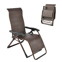 YQZ Sedia Pieghevole in Rattan da Esterno, con poggiapiedi, bracciolo, Sedia Pieghevole con Schienale Alto per Balcone da Giardino