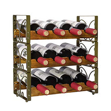 X-cosrack rustico impilabile per 12 bottiglie di vino a 3 ripiani autoportanti per vino, supporto da bancone e liquori, 41,9 x 17,8 x 41,9 cm, design H-Patent