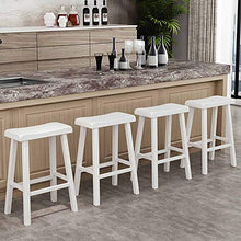 MYAOU Sgabello in Legno Sgabelli da Bar ergonomici con Seduta Quadrata per bancone della Cucina Sedie da Bar semplici in Stile retrò con poggiapiedi, Selezione di 4 Colori