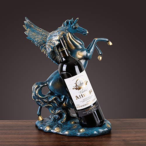 Kjsdzh Decorazione Europea Americana Creativa Moderna Portabottiglie Decorazione Adatta per Soggiorno Portico Mobile Bar Bar Tavolo Casa Portabottiglie, Decollare Immediatamente (Blu)