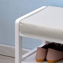 YANG Wooden Shoe Rack Cambio di Scarpe da banco Bagagli Petto Guardaroba Dressing Table Sgabello Imbottito Poggiapiedi Ottomana Carico Massimo 250kg, 55x33x36cm