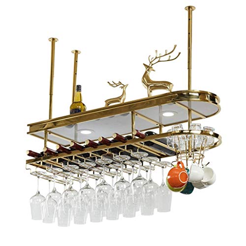 GAXQFEI Cucina Cremagliera in Vetro per Bicchiere da Cucina Semplice Bar Portabicchieri da Vino, Acciaio Inossidabile a Testa in Acciaio Inox per Uso Domestico, Rack, Appendiabiti Appendiabiti, Deco