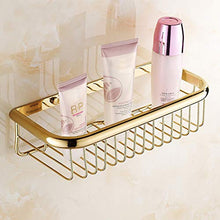 SWNN Bathroom Shelves Cesto A Rete A Quattro Angoli Dorato Accessori for Il Bagno Cesto in Rame Pieno Scaffale for Bagno in Rame Antico Stile Europeo Scaffale for Bagno in Rame Blu (Size : 30cm)