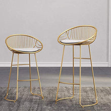 LTPY Colazione Bancone da Cucina Sgabello da Bar Set 1 Pezzo Sedile Bar Sgabello Alto in Ferro battuto Bar Sgabello Alto Grigio A + (Colore: Oro, Dimensioni: Altezza seduta70cm)