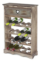ts-ideen Cantinetta Portabottiglie in Legno Effetto Consumato per 16 Bottiglie Completa di cassetto Porta Accessori