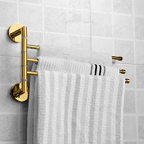 YOULAN Portasciugamani in Acciaio Inox Portasciugamani Moderna Ottone 1 pc - Hotel Bath 3-Asciugamano Bar, Colore: Oro Portasciugamani (Color : Gold)