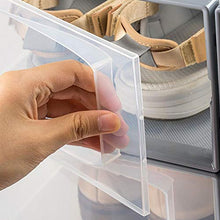 Confezione da 3 scatole portaoggetti per scarpe, in plastica trasparente, impilabili, per armadietti e ingressi.