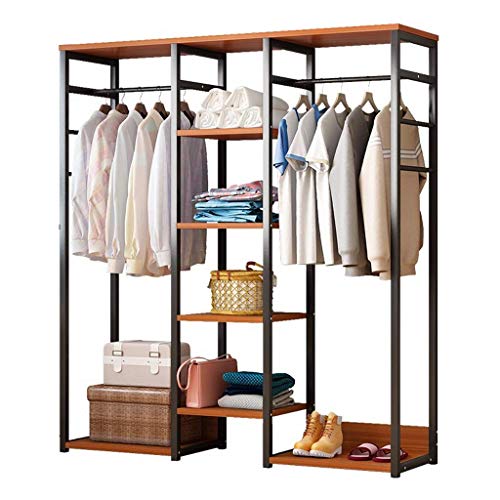 HYY-YY Free-Standing Armadio, Multifunzione Grande Indumento Rack con Bagagli Hanging Barre di Acciaio Telaio Heavy Duty Clothes Organizer