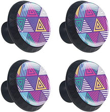 Triangoli colorati con motivo a strisce Pomelli per Porta Set di 4 Pomelli per Mobili Manopole per Cassetti Cucina Armadio Vetro