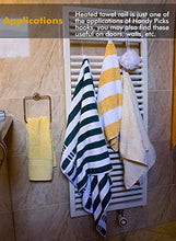 Gancio Rotondo per Termosifone - 6 pezzi di Appendini per Termoarredo (Bianco), 4 pezzi di Ganci Adesivi per Asciugamani in Acciaio Inossidabile - Riordina Il Tuo Bagno Handy Picks (6+4, Bianco Perla)