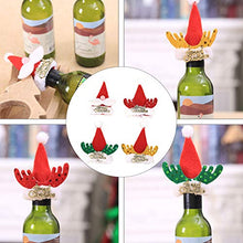 Amosfun 4 Pezzi Bottiglia di Natale Topper Vino di Natale Bottiglia di Birra Cappello Babbo Natale Renna Tappo di Bottiglia di Vino Decorativo Bottiglia di Champagne Decorazione Tavola di