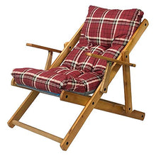 Totò Piccinni Poltrona Sedia Sdraio Harmony Relax in Legno Pieghevole 3 Posizioni (Scozzese Bordeaux)
