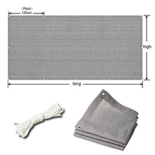 WUZMING Recinzione Copertura Balcone Resistenza alle Intemperie Parabrezza Protezione UV HDPE Patio Copertura Balcone con Occhielli, Altezza 1.1m/1.2m (Color : Gray, Size : 1.2x15m)
