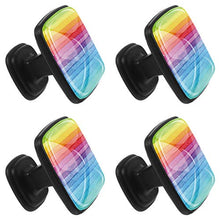 Strisce arcobaleno 4 PCS Pomelli per Porta, Pomolo per Mobile, Pomelli per Mobili con Viti, Maniglia per Armadietto, Pomelli per Porta, Pomelli per Cassetti per Porta, Armadio, Cassetto e Credenza
