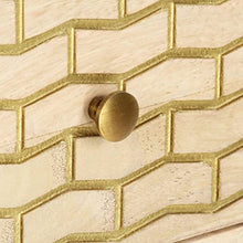 vidaXL Cassettiera Oro 45x30x105 cm in Legno Massello di Mango