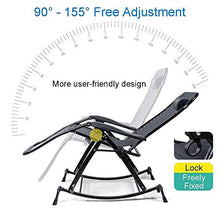 Sywlwxkq Comoda Sedia a Dondolo Zero Gravity Lettino in Spiaggia Patio Giardino Campeggio Tessuto in textilene Traspirante per Esterni con Supporto per Cuscino 200 kg