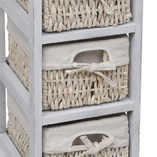 Lingjiushopping Rastrelliera stoccaggio in Legno Bianco, 3 cestini di Tessitura Dimensioni: 25 x 28 x 58 cm (L x P x A) Armadietti e stipi