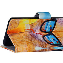 Pelle Portafoglio Cover Compatible with MOTO G7 Custodia Flip Libretto Animale Case Garfield,URFEDA PU Cuoio Chiusura Magnetica Case Cover Stile Vani di Carte Coper tura Custodia per MOTO G7 Plus