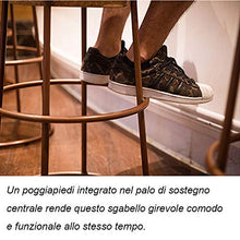 2 Pezzi Sgabello da bar, moderno, semplice, arte di ferro rotonda, alta sedia, caffè, contatore personalità, colore: nero, dimensioni: 75 cm